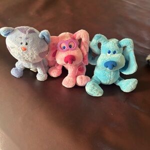 Ty Stuffed Animals Trio - Purple, Pink, and Blue. Characters from Blues Clues